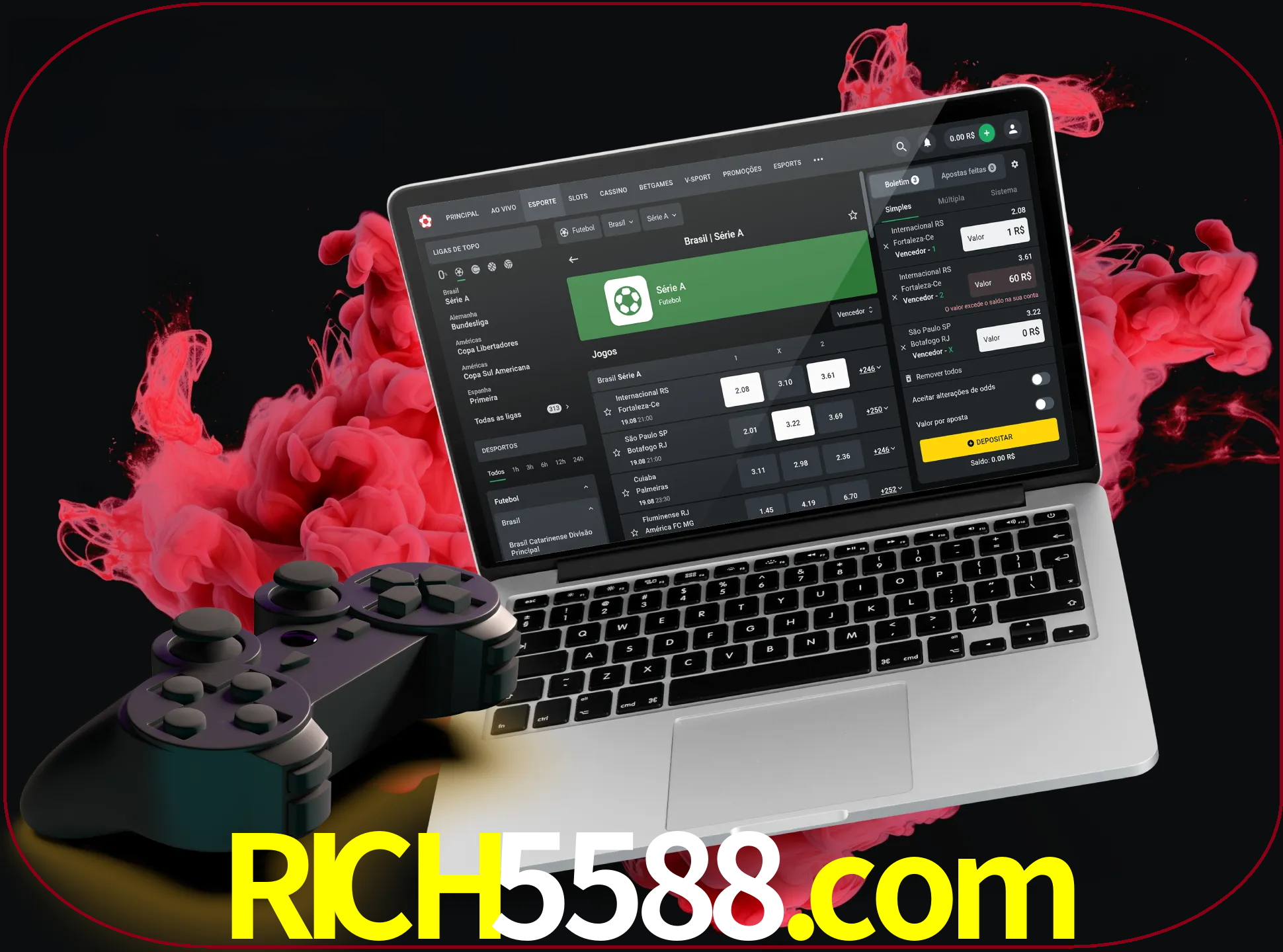 Visite a secção especial de jogos de vídeo em rich5588 para descobrir em que jogos pode apostar e ganhar muito dinheiro.