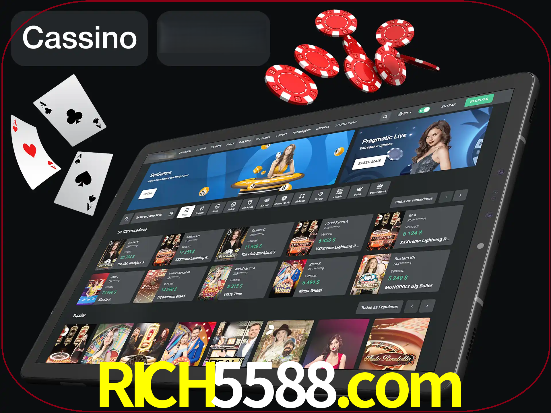 Jogue vários jogos de cassino em nosso cassino.